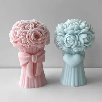 3D Форма для букета цветов | Романтическая любовь, 3D Формы для свечей с букетом роз | Силиконовые формы для изготовления свечей своими руками